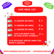 Load image into Gallery viewer, Eve's English Café Gift Card